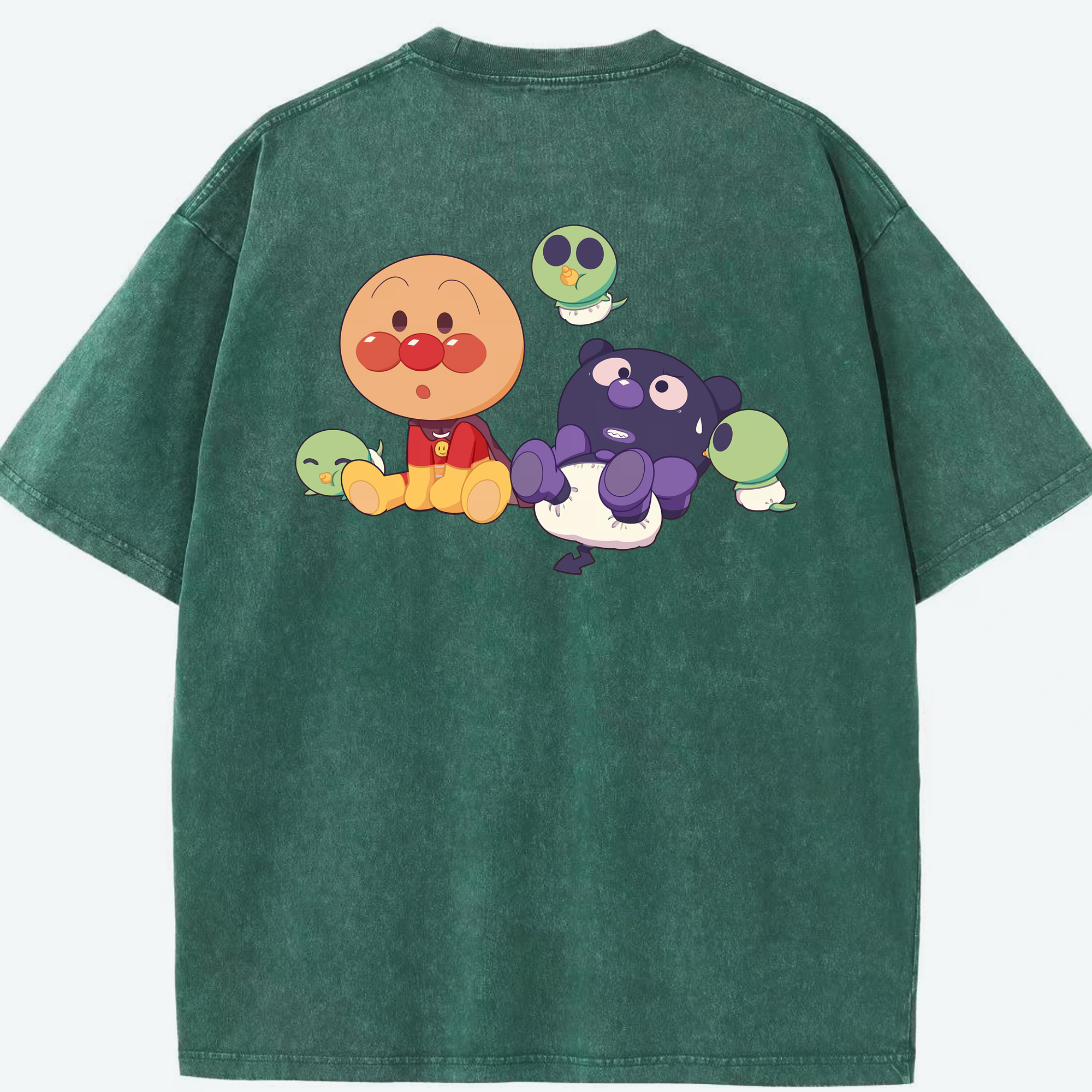 （画像用） アンパンマン Anpanman 綿100% ヴィンテージ風 半袖Tシャツ（背面プリント）